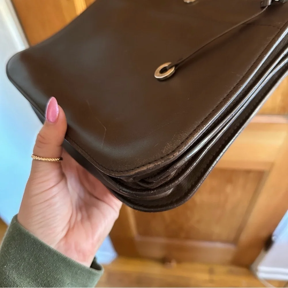 loro piana milky way leather brown crossbody bag